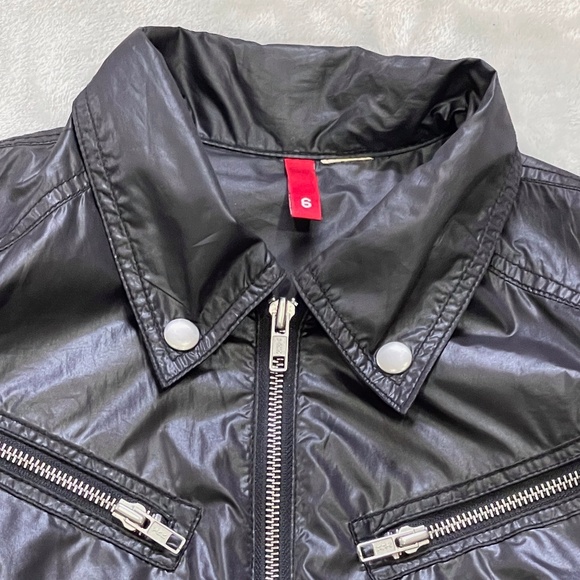 Black Lightweight Belted Jacket Raincoat H&M Size 6 - Picture 3 of 13